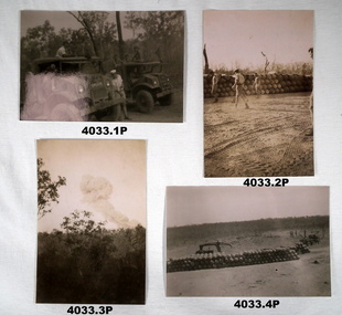 Four photos relating to bomb disposal.