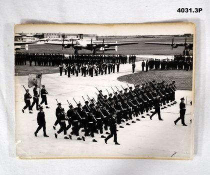 B & W photograph of an RAAF parade.