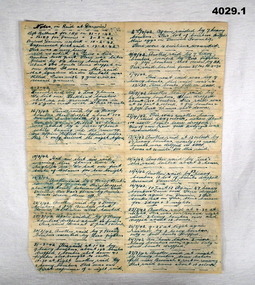 Diary pages from an RAAF LAC WW2.