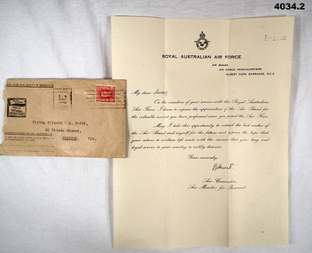 Proforma letter on termination from the RAAF