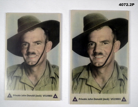 Two colour enhanced photos of a soldier.