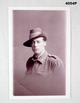 Sepia tone portrait of a WW1 soldier.