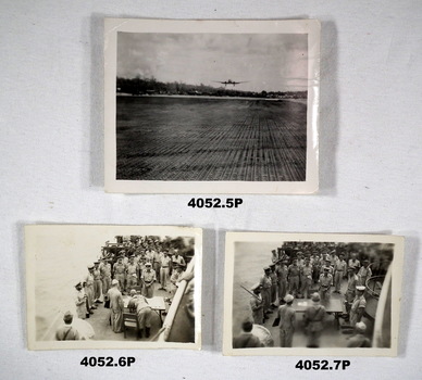 Three photos re airstrip and surrender.