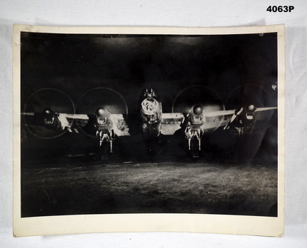 Lancaster Bomber on the runway at night