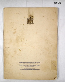 Invitation from the King and Queen 1916