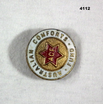 Australian Comforts Fund lapel badge