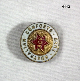 Australian Comforts Fund lapel badge