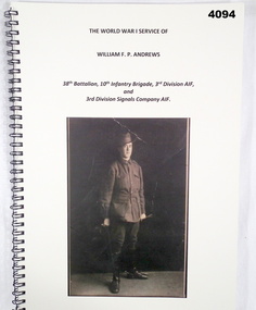 Book, WW1 service of an Australian soldier