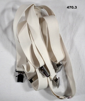 Pair of white military issue Braces.