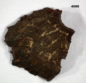 Section of a piece of metal shrapnel