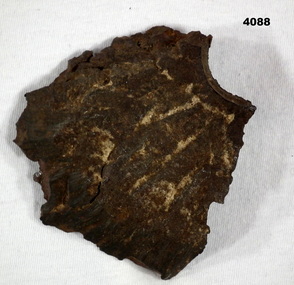 Section of a piece of metal shrapnel