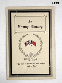 Sympathy card re two brothers KIA WW1