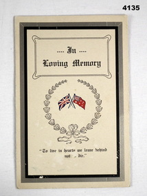 Sympathy card re two brothers KIA WW1