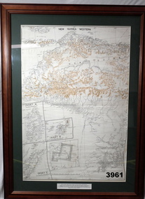 Framed map of Western New Guinea.