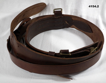 Leather Sam Browne belt with all attachments.
