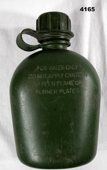 Green plastic water bottle with screw lid