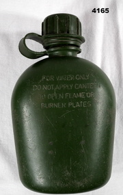 Green plastic water bottle with screw lid