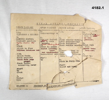 Document with details re flying Oxford aircraft