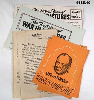 Series of leaflets advertising various publications WW2
