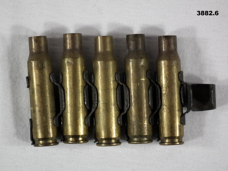 Section of 7.62mm cartridge cases and link