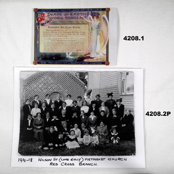 Certificates and photo re Kennington Red Cross