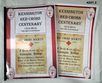 Facsimile copies of Kennington Red Cross centenary.