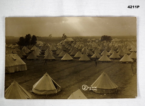Sepia tone photo overlooking Broadmeadows camp