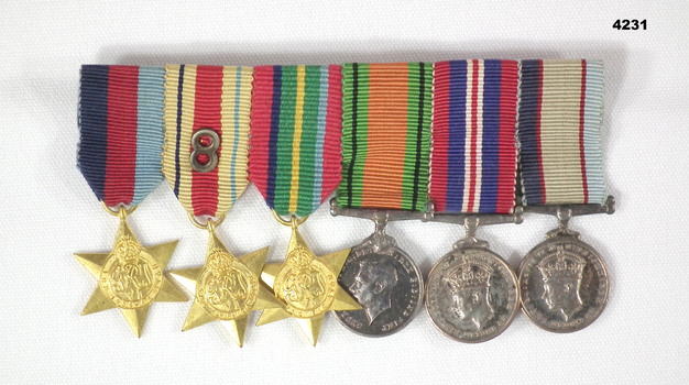 Set of six medals issued for WW2.