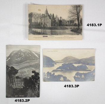 Three postcards with black and white images 1914 - 1918