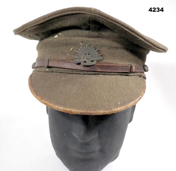 Kahki peak hat with rising sun badge WW2