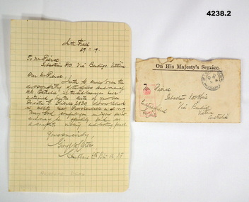Sympathy letter from the 6th Bn Chaplain