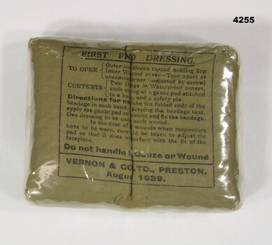 Single first Field Dressing issued WW2.
