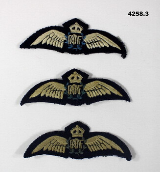 Three sets of RAAF pilots wings.