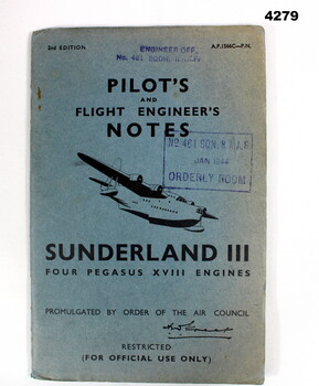 RAAF pilots and Engineers note book.