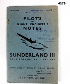 RAAF pilots and Engineers note book.