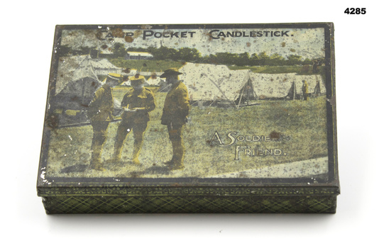 Tin called “Camp pocket candlestick”