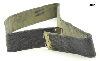 Webbing belt with no brass buckles.