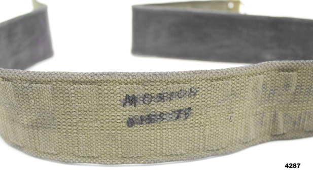 Webbing belt showing markings on.