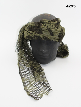 Section of camouflage sweat rag.