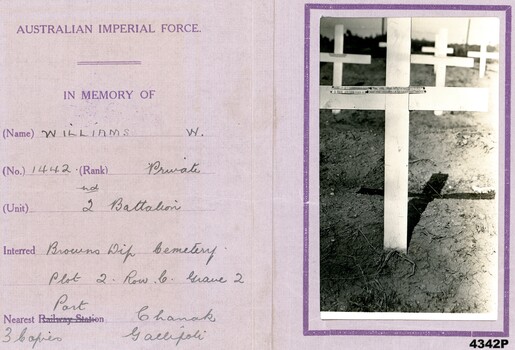 Inside cover of Where the Australians lie.
