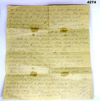 Personnel letter from France in 1918