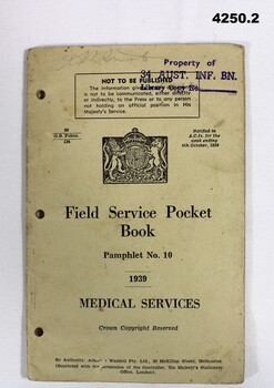 Field Service pocket Book medical 1939