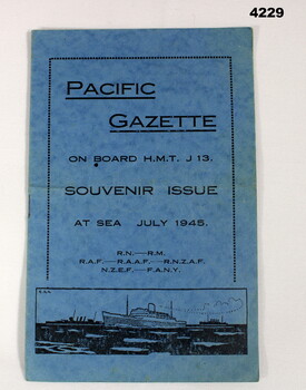 Souvenir Gazette issued to passengers