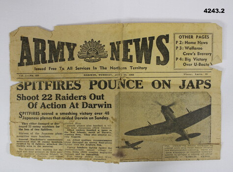 Section of Army News paper June 1943