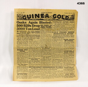 Guinea Gold newspaper Australian edition 1945
