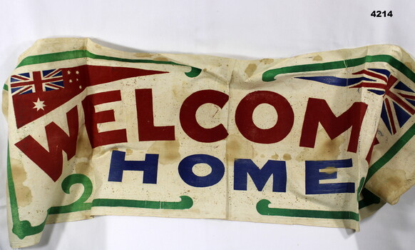 Banner in colours with Welcome Home central