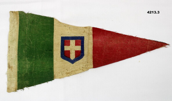 Three pendants regarding the Italian flag.