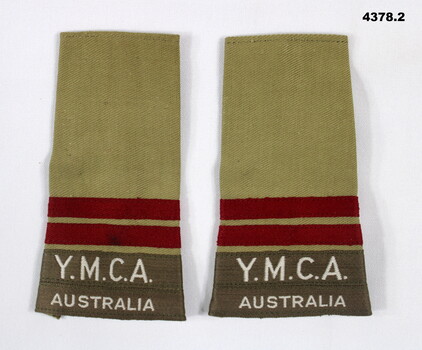 Two Australian YMCA Epaulettes denoting hooray rank