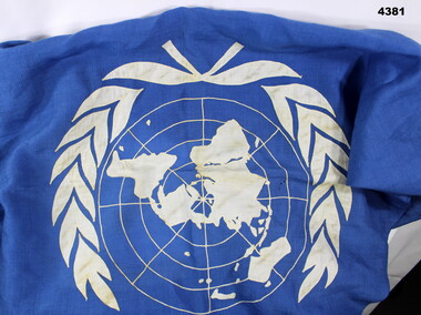 Blue and white United Nations flag