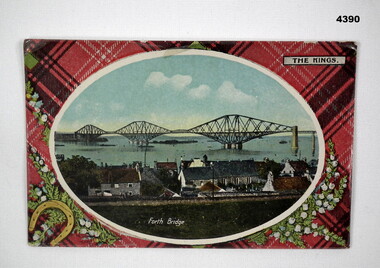 Souvenir postcard featuring the Forth Bridge.